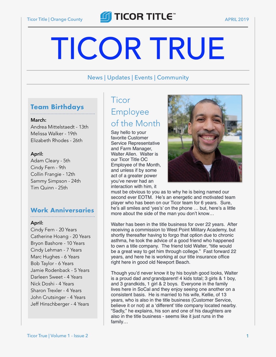April 2019, Ticor TRUE display 