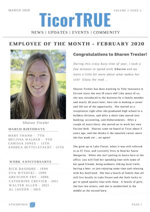 March 2020, Ticor True display 